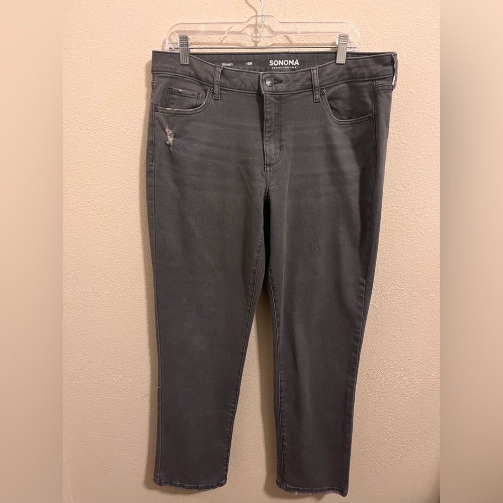 Sonoma Charcoal Straight-Leg Jeans